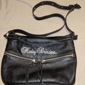 Harley Davidson black leather purse